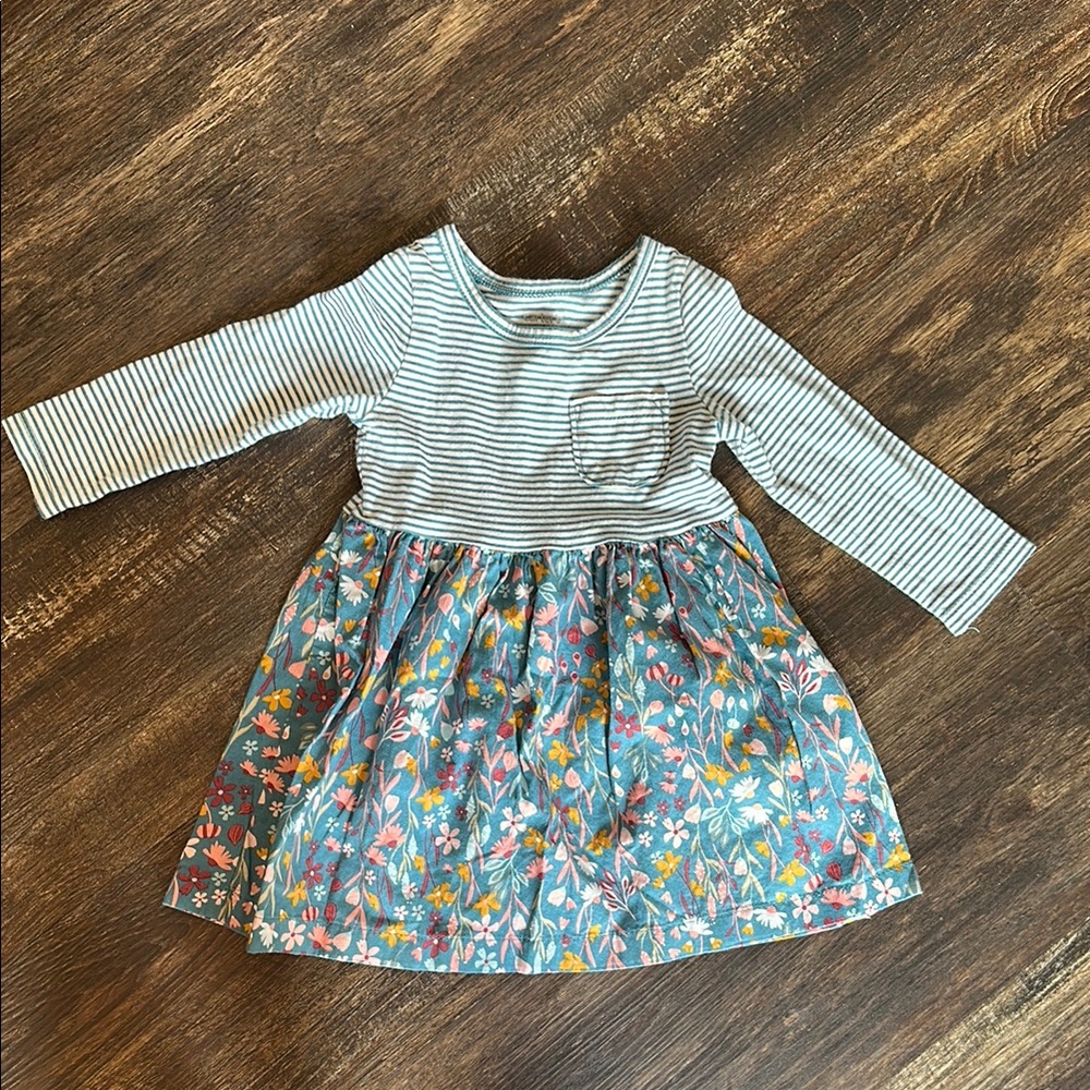 Striped Floral Kids Dress